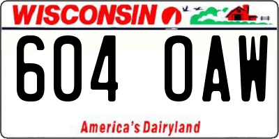 WI license plate 604OAW