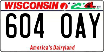 WI license plate 604OAY
