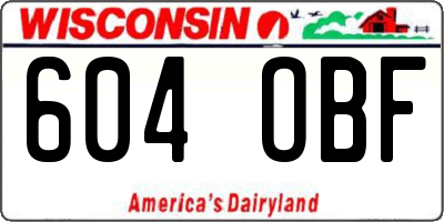 WI license plate 604OBF