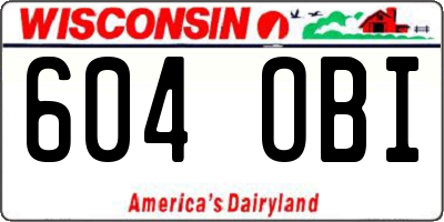 WI license plate 604OBI