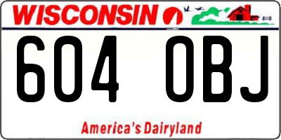 WI license plate 604OBJ
