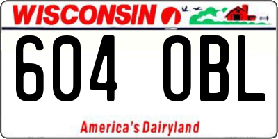 WI license plate 604OBL