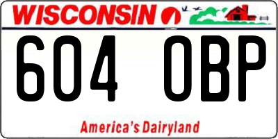 WI license plate 604OBP