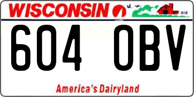 WI license plate 604OBV