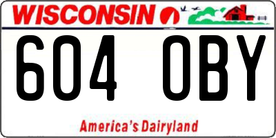 WI license plate 604OBY
