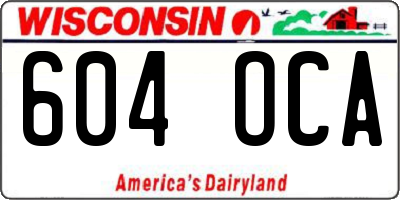 WI license plate 604OCA