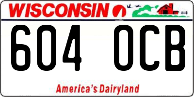 WI license plate 604OCB