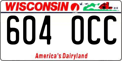 WI license plate 604OCC
