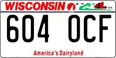 WI license plate 604OCF
