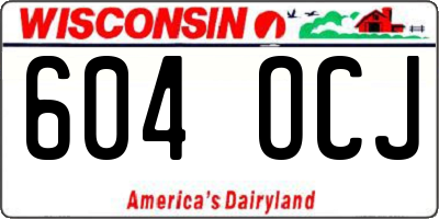 WI license plate 604OCJ