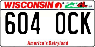 WI license plate 604OCK