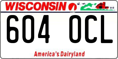 WI license plate 604OCL