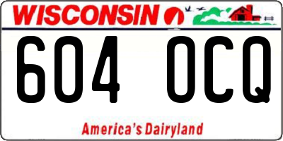 WI license plate 604OCQ