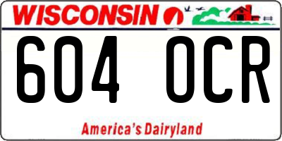WI license plate 604OCR