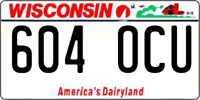 WI license plate 604OCU