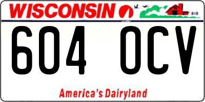 WI license plate 604OCV