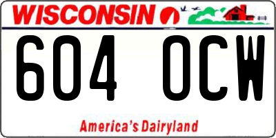 WI license plate 604OCW