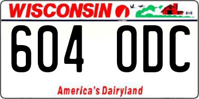 WI license plate 604ODC