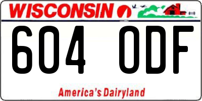 WI license plate 604ODF