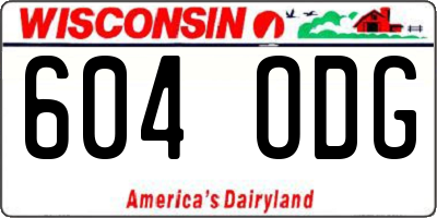 WI license plate 604ODG