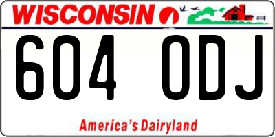 WI license plate 604ODJ