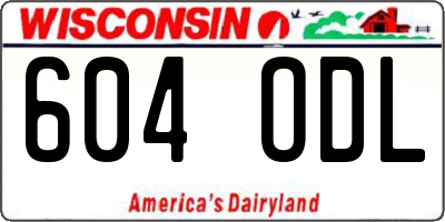 WI license plate 604ODL