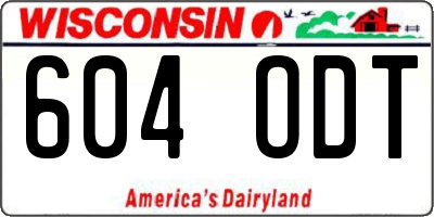 WI license plate 604ODT