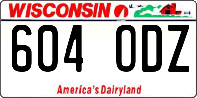 WI license plate 604ODZ