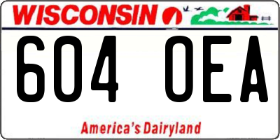 WI license plate 604OEA