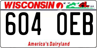 WI license plate 604OEB