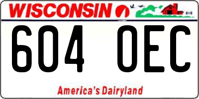 WI license plate 604OEC
