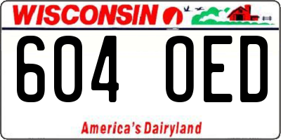 WI license plate 604OED