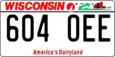 WI license plate 604OEE