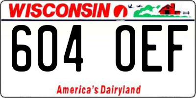 WI license plate 604OEF