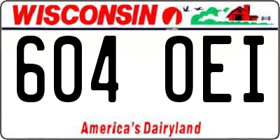 WI license plate 604OEI
