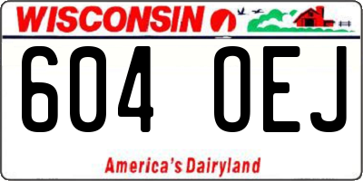 WI license plate 604OEJ