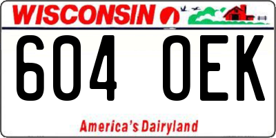 WI license plate 604OEK