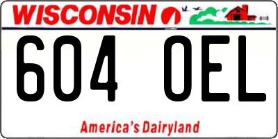 WI license plate 604OEL