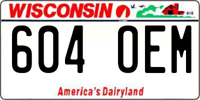 WI license plate 604OEM