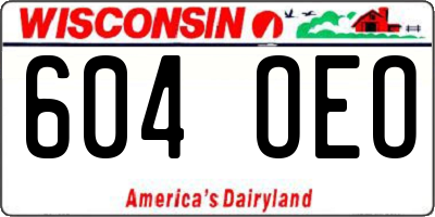 WI license plate 604OEO