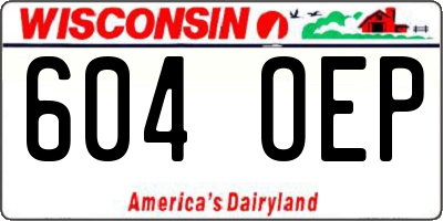 WI license plate 604OEP