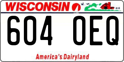 WI license plate 604OEQ