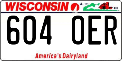 WI license plate 604OER