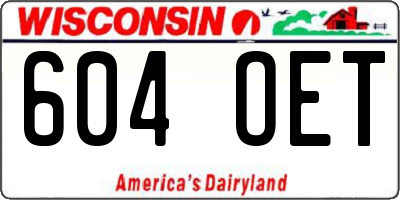 WI license plate 604OET