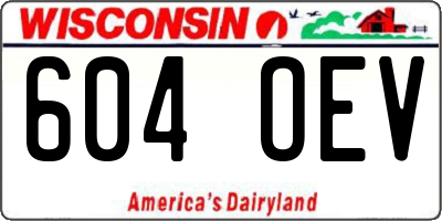 WI license plate 604OEV