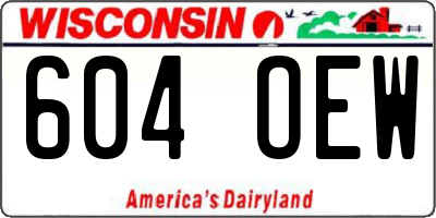 WI license plate 604OEW