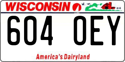 WI license plate 604OEY