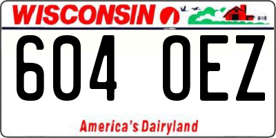 WI license plate 604OEZ