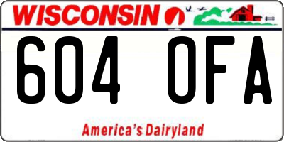 WI license plate 604OFA