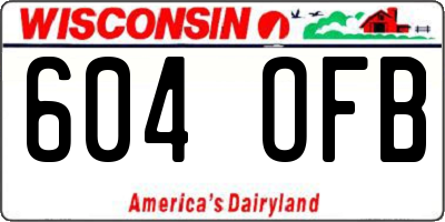WI license plate 604OFB